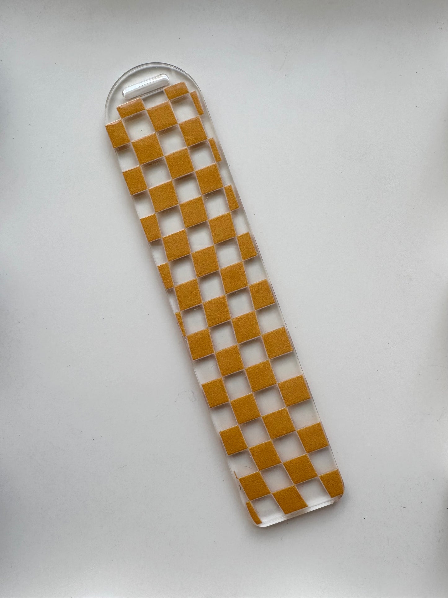 Wavy Checkered Bookmark - Orange