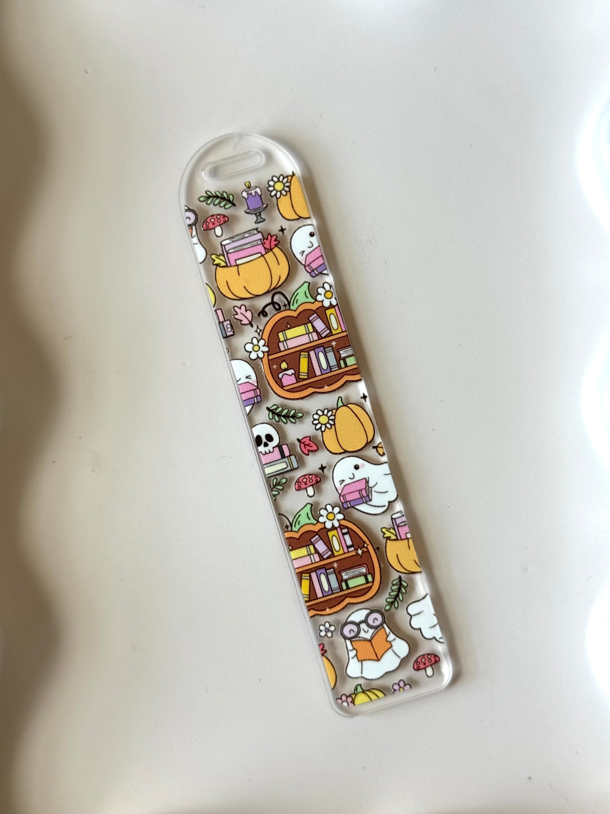 Pumpkin Library Bookshelf Bookmark