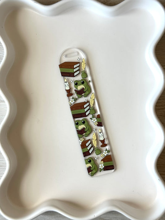 Frogs in the Library Bookmark