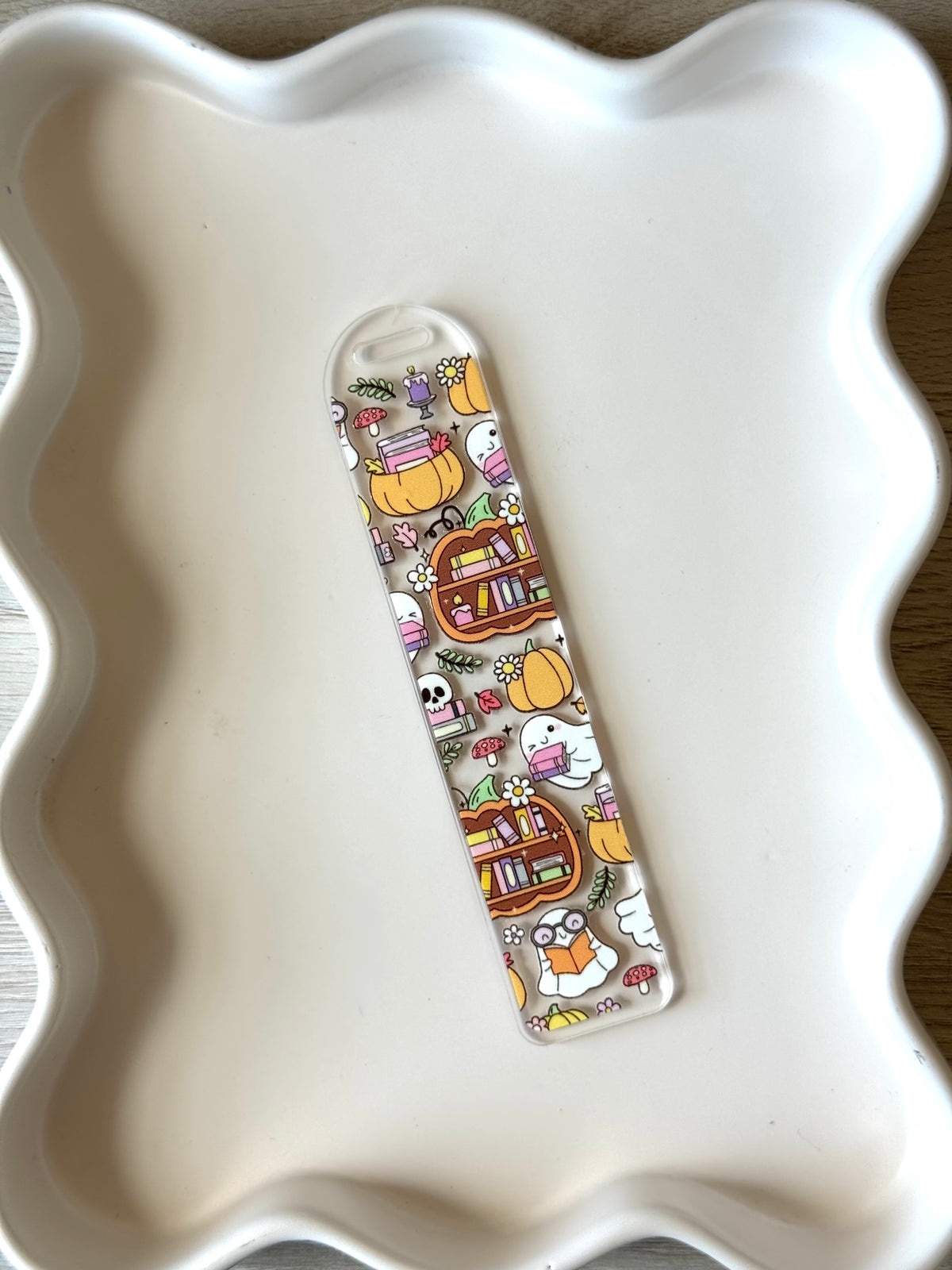Pumpkin Library Bookshelf Bookmark