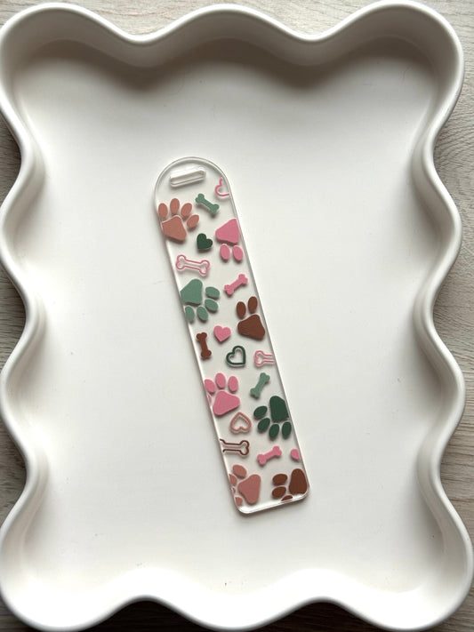 Neutral Paw Prints Bookmark
