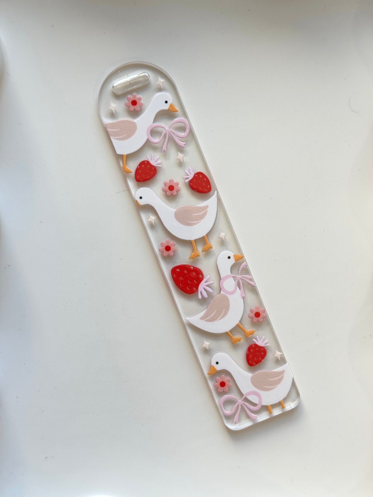 Ducks Love Strawberries Bookmark